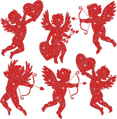 Outus 12 Pieces Valentine Large Cupid Cutouts 11 Inches Printed Paper Cutout Gia