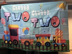 Train 2nd Birthday Backdrop «Chugga Chugga Two Two» Party Balloons 2 & Cars