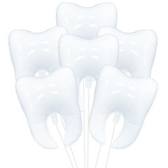 6 Pieces White Tooth Foil Balloons Decorations, 22 Inches Mylar Dental Balloo…