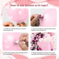 Pink and Black Balloon Garland Kit, 114 Pcs Hot Pink Pastel Pink Black White …