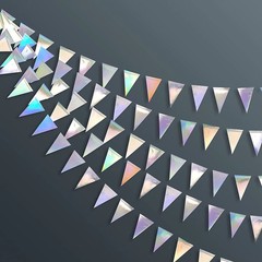 Iridescent Paper Leaf Snowflakes Garland Mermaid Birthday Tea Party Hanging