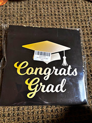 Congrats Grad Graduation Party Decor Set Mortarboard Card box Black/Gold