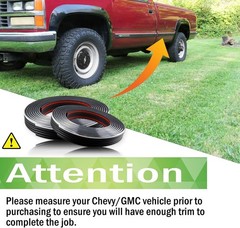 Chrome Body Side Trim Molding for Chevy GMC Pickup 1988-1998 2.5 Inch 160 Inch