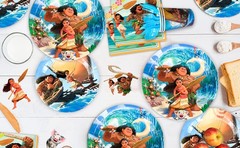 115 Pcs Moana Party Decorations and Tableware Set Tablecloth Backdrop Banner