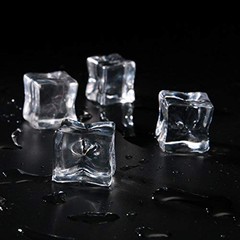 20PCS Clear Acrylic Faux Ice Cubes – 1.2″ Transparent Fake Ice Rocks for Decor &