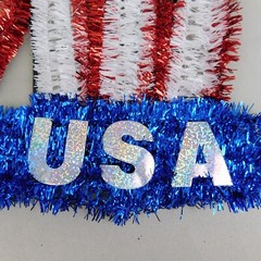 Lot Patriotic Hanging Tinsel Party Decor American Flag Hat Stars & Hearts #3219