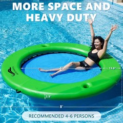 HUATEAN SunChill Float Ring for Adults Heavy Duty, 8ft Round Inflatable Water…