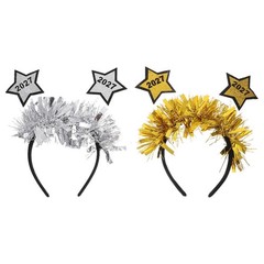 2Pcs 2027 Nye Star Boppers Headbands Reusable New Year Hair Accessories Assorted