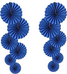 Blue Party Hanging Paper Fans DIY Set，12pcs Set Hanging…