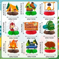 Camping Honeycomb Centerpiece,9 Pcs Camper Table Centerpieces Camper Decoration