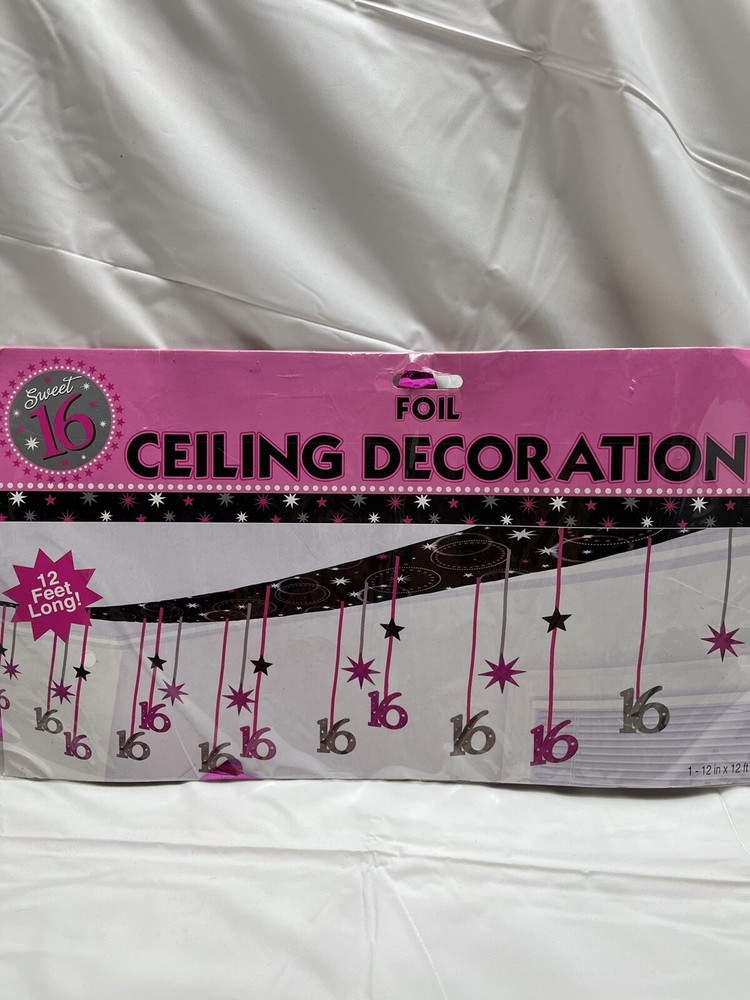 Ceiling Decoration Sweet 16 12 Feet Long