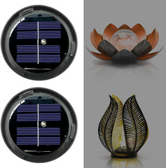 2 Pack Replacement Solar Light Parts, Warm White LED Waterproof Bottom Kit fo…