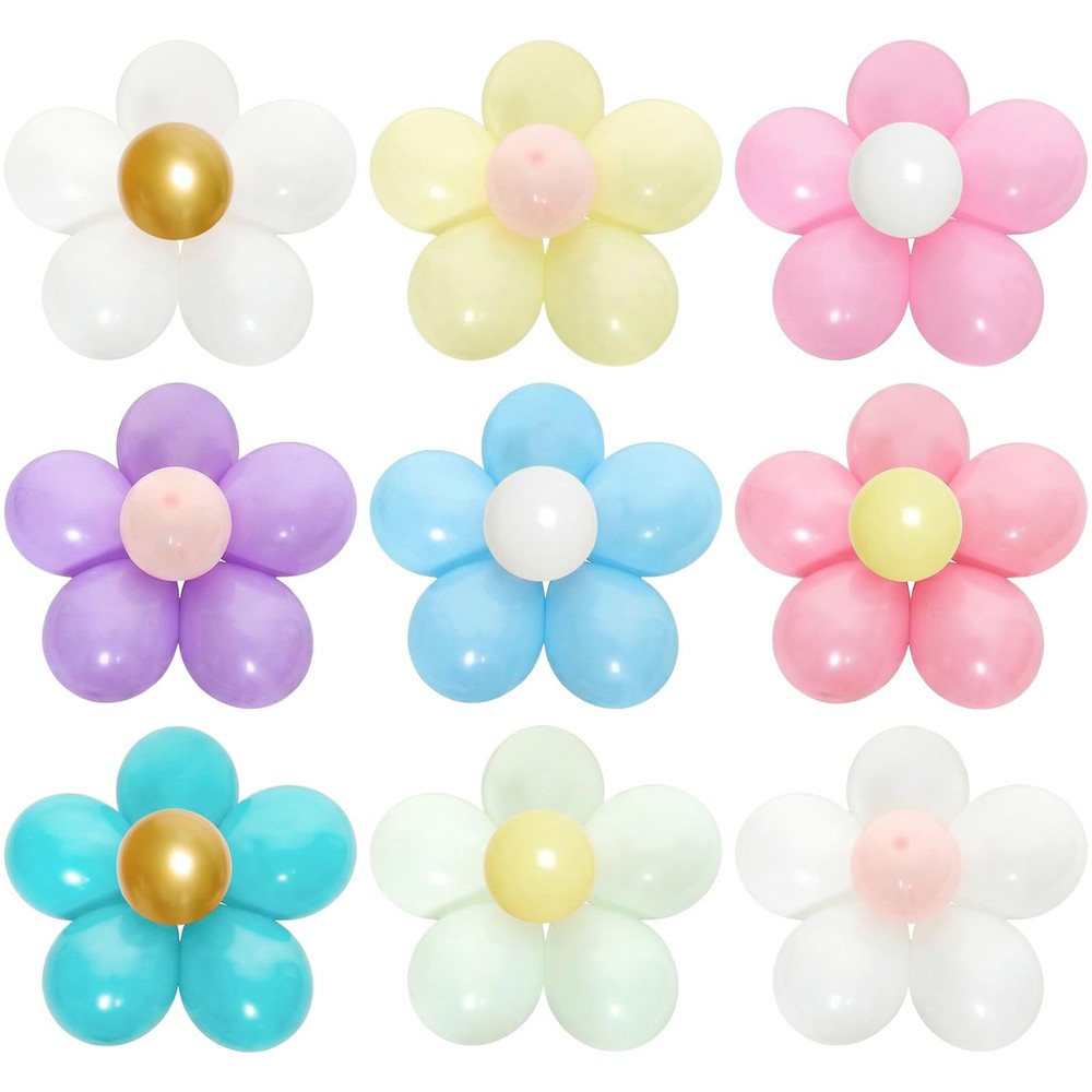 16 Set Daisy Flower Balloons DIY Kit Boho Macaron Pastel Daisy Latex Balloon …