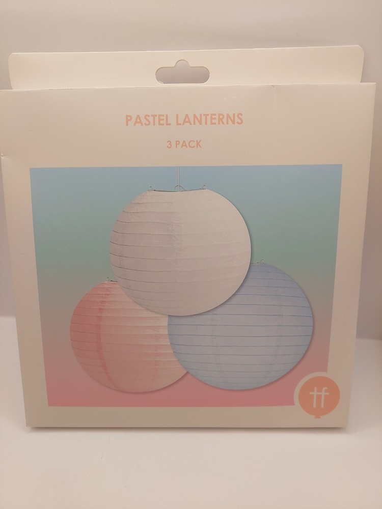 3 Pastel Large Round Chinese Paper Lanterns Lamp Shape Wedding Party Decorations