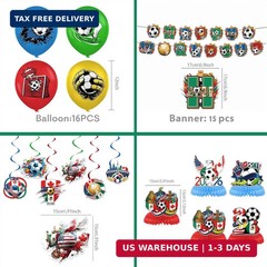 2026 World Cup Soccer Party Decorations Kit, Football Theme Decorations with Ban