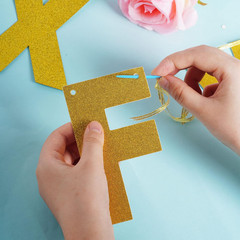 DIY Banner Kit with Letters Glitter Banner Letters Customizable Birthday Banners