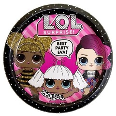 Lol Surprise Doll Black and Pink Dinner Plates 8ct Party Supplies
