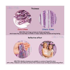 Pink Tinsel Curtain Party Backdrop – GREATRIL Foil Fringe Curtain Lilac Pink …