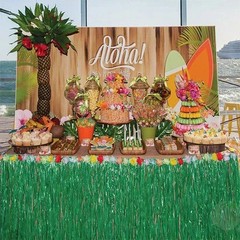 Hawaiian Luau Grass Table Skirt Tropical Party Hula Decor Summer Theme