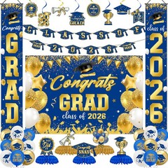 2026 Graduation Decorations Set – Congrats Grad Party Decor with Banner, Back…