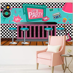 50S Party Decorations Back to 50’S Rock and Roll Banner Rocking Backdrop 1950S S