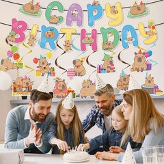 Deorfuy Capybara Birthday Party Decorations – 3 inches x 6 inches, Multicolor
