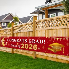 2026 Graduation Decorations Congrats Grad Class of 2026 Large, Red and Gold