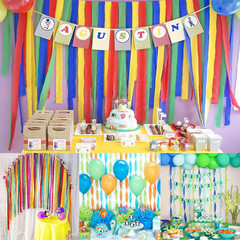 Yellow Crepe Paper Streamers 4 Rolls 328Ft, Pack of Party Streamers for Party