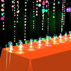 6 Pack Neon Table Cloths Party Decorations, Pink Orange Yellow Green Blue Purple