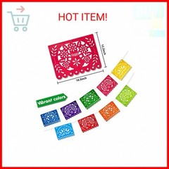 Mexican Party Decoration, 18 Feet Plastic Papel Picado Fiesta Banner Cinco de Ma