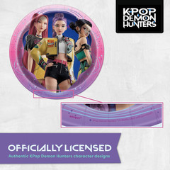 KPop Plates and Napkins – 32 Pack | Dessert-Sized | KPop Demon Hunters Birthday