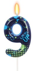 STG Birthday Candles for Boys – Number 9 Candle Video 9, Dark Blue