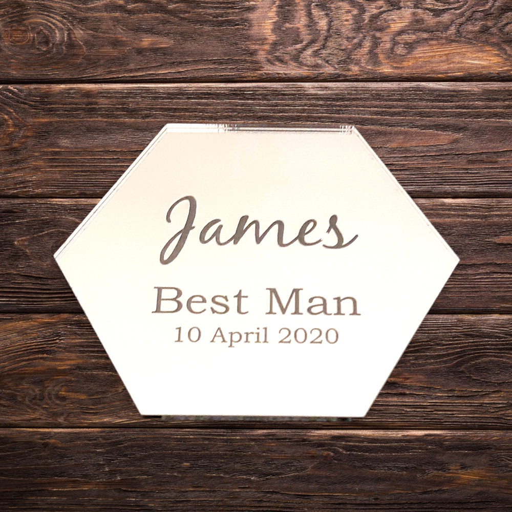 Personalised engraved Hexagon Coasters Your Words / Place Settings, Many Colours