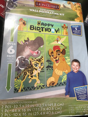 Disney LION KING GUARD Scene Setter HAPPY BIRTHDAY party wall BACKDROP 6ft