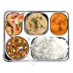 Tebery 3 Pack Stainless Steel Rectangular Divided Plates Tray, Large, Silver