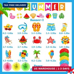 Summer Decorations, Beach Party Decorations includes Hello Summer Banner Beach G