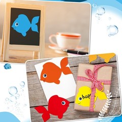 Fish Paper Cutouts Bulletin Board Decorations Colorful 6 Inch 200 PCS