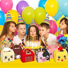 Farm Animal Party Decorations, 12 Pcs Gift Wrap Boxes, Birthday Party