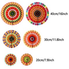 Fiesta Party Decorations, Multicoloured Tablecover Fans Pompoms Decorations M…