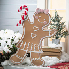 37 3/4″ Iron Gingerbread Girl Christmas Decoration – Morris Costumes