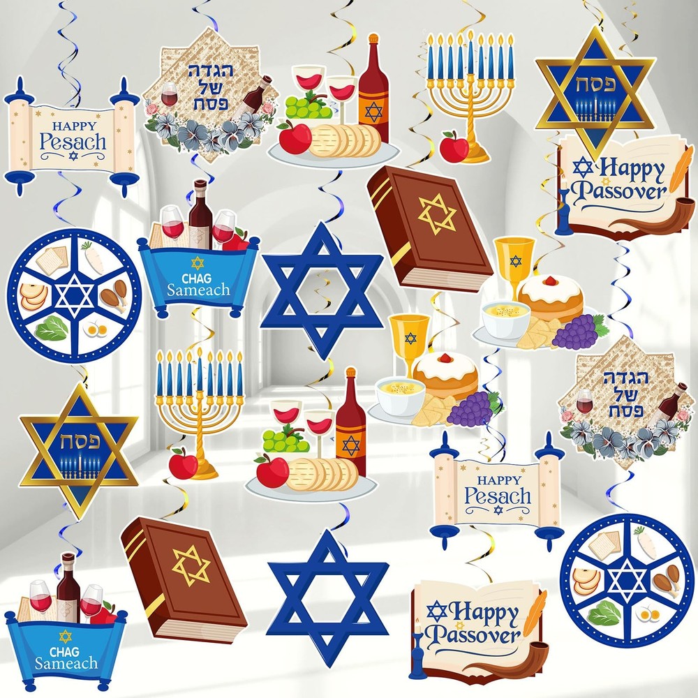 Passover Decorations Happy Passover Hanging Swirls Seder Party 30 PCS
