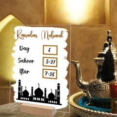 Ramadan Countdown Calendar Eid Mubarak Table Decoration Acrylic Home Decor OY