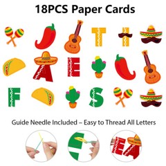 Mexican Themed Party Decorations Set Cinco de Mayo Paper Fan Banner Table Runner