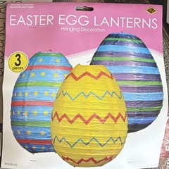 Multicolor Paper Easter Party Lanterns Hanging Decoration Striped Zigzag Polka …