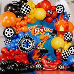 ALL-IN-1 Race Car Balloon Arch Kit with BONUS Flame & Race Car for Hot Wheels…