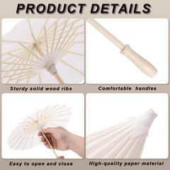 MECCANIXITY 2 Pcs Paper Umbrellas, 33″ DIY Oiled Paper Painting Umbrellas for…