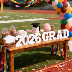 Elegant 2026 Grad Party Decorations – Light Up Letters & Cap for All Grad Levels