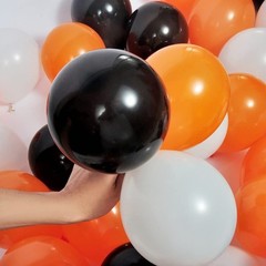 300 Mini Orange Black White Balloons 5 Inch Latex for Halloween Decor