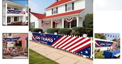 Stunning 250th Anniversary Banner 138 x 20 In – Patriotic Red, White & Blue