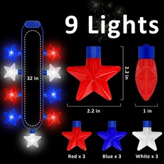 Vibrant LED Star Light Necklaces – 4th of July Celebration Essentials, Set of 2
